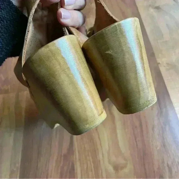 No.6 Tan Lace Up Corset Wedge Clogs 40 - Picture 2 of 6